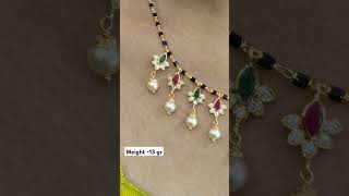 Black beads with God idol and with pearl hangings [upl. by Aserret]