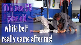 A hard round with a 59 year old white belt [upl. by Nessah]