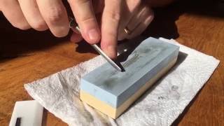 Sharpening Lino Cutting Tools on a Whetstone [upl. by Aniaz]