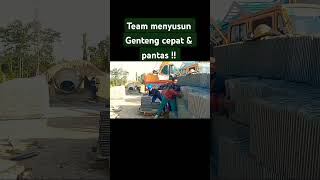 Team menyusun genteng cepat dan pantasyt shorts proyek [upl. by Adrial511]