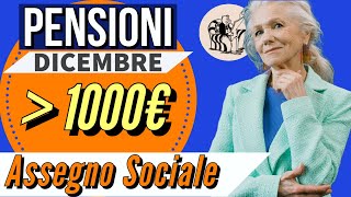 🟢 PENSIONI 👉 a DICEMBRE LASSEGNO SOCIALE SUPERA i 1000 EURO ✅ 💸 [upl. by Faustine]