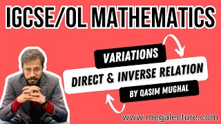 O Level  IGCSE Math  Variations  Direct amp Inverse Relation  KMethod  WhatsApp 92 323 509 4443 [upl. by Eardnoed]