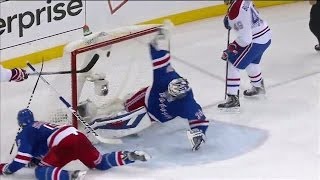 Lundqvist makes a twirling blocker save [upl. by Villada]