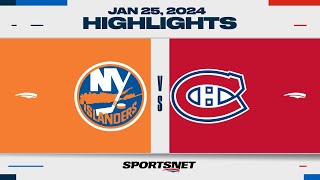 NHL Highlights  Islanders vs Canadiens  January 25 2024 [upl. by Nwhas195]