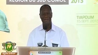 Le Pésident Ouattara à Tiapoum  Extrait discours [upl. by Zelde511]