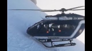 French Gendarmerie Helicopter in Chamonix Rescues Skier [upl. by Ahsinna]