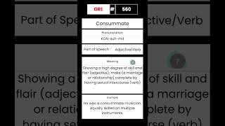 GRE Vocabulary builder for English 560 Word Consummate GRE English Vocabulary Shorts [upl. by Nodanrb]