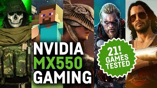 MX550 Gaming Benchmark Test  21 titles tested Laptop [upl. by Neelear]