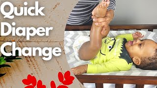 How To Change A Babys Diaper  Quick And Easy Diaper Change For Beginners [upl. by Allsopp]