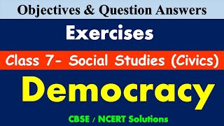 Democracy  Class 7  Social Studies  Civics  MCQs amp Question Answers  CBSE  Political Life [upl. by Teddie744]