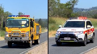 Rare QFRS BZ1 and RFSQ CLMT51 responding  Multi Alarm Bushfire [upl. by Ob590]