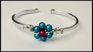 Flat Aluminum Wire Beaded Daisy Bracelet Tutorial [upl. by Jens]