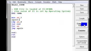 Conditional and unconditional instructions in assembly language 8086 emulator [upl. by Areyk]