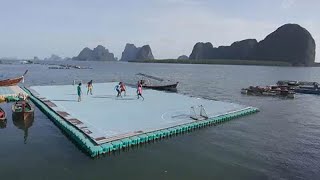 Thailands floating football pitch [upl. by Morgenthaler]