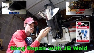 Skeg Repair with JB Weld  Ran the Boat Over Rocks  B Fishing [upl. by Maillij]