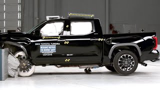 2023 Toyota Tundra crew cab updated moderate overlap crash test extended footage [upl. by Tatman]