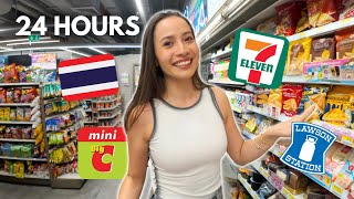 eating ONLY Thailand convenience store food for 24 HOURS 🇹🇭🌶️ [upl. by Anerev]