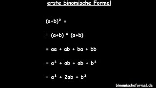 Binomische Formeln  erste  Tutorial [upl. by Hourihan]