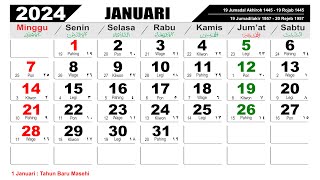 KALENDER TAHUN 2024 LENGKAP DENGAN LIBUR NASIONAL [upl. by Anaud]