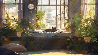 Lofi With My Cat  A Day With My Cat 😽☀️💚 Beats to relaxstudy 🎶📚 Lofi Hip Hop  Lofi Mix [upl. by Aerdnael]