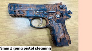 9mm Zigana pistol Cleaning the color of the pistol  9mm turkey pistol  Gu￼n restoration [upl. by Marika]