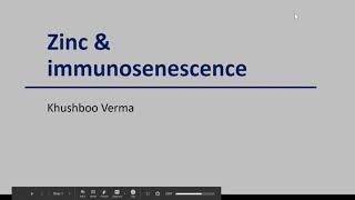 Zinc and Immunosenescence [upl. by Kadner253]