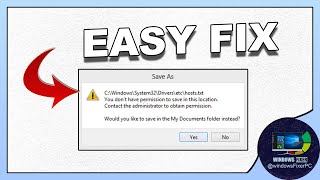 Resolving You Dont Have Permission to Save in This Location Issue A Tutorial and Fix Guide [upl. by Ybhsa897]