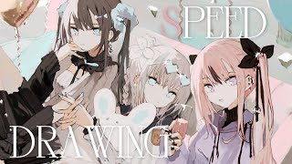 Speed drawing イラストメイキング 字幕解説☽ Eng sub  No1784  363倍速 [upl. by Astri]