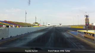 Toyota Aurion Vs Xr6 Turbo drag race [upl. by Einahpit]