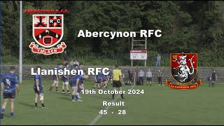 Abercynon RFC v Llanishen RFC 19th October 2024 [upl. by Ehtnax881]