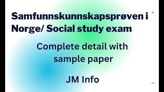 Samfunnskunnskapsprøven  Statsborgerprøven  Social study exam with sample paper  Norway [upl. by Heisser]