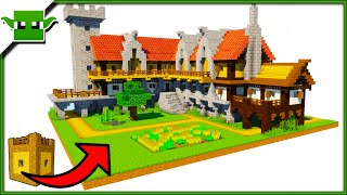 Minecraft Medieval Fortified House Tutorial EASY 5X5 BUILDING SYSTEM 2 [upl. by Troc]