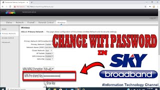 How to Change Sky Broadband WiFi Password [upl. by Notxap468]