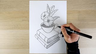 how to draw  drawing  dibujo  easy drawing  how to draw abooks  How to draw a coffee cup [upl. by Jehoash]