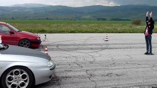 Alfa 145 20 Twin spark turbo vs Alfa 156 20 20V Turbo [upl. by Ynor]