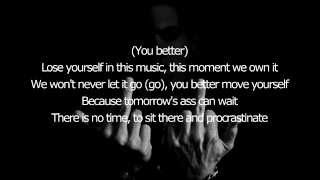 Eminem  Lose Yourself Demo Original Song Lyrics on Screen 1080p [upl. by Solnit]