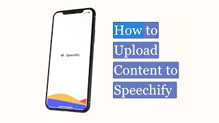 Speechify  How to Upload Content [upl. by Adall24]