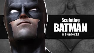 Sculpting Batman in Blender 28  3D Digital Sculpture [upl. by Mishaan]