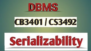 Serializability in DBMS tamilCB3401CS3492Anna university reg2021 [upl. by Strep]