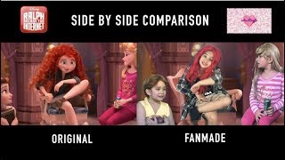 Ralph Breaks the Internet funny Merida Scene side by side comparison All Disney Princesses scene [upl. by Luahs338]