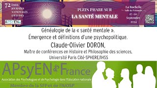 Généalogie de la « santé mentale » Émergence et définitions d’une psychopolitique [upl. by Consuelo440]