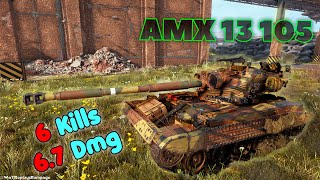 AMX 13 105  6 Frags 67K Damage Master by player SWATUA [upl. by Arrik]