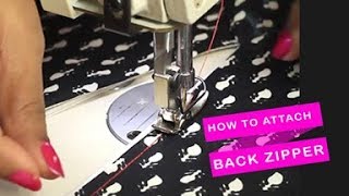 Class 14  How to attach zipper to a dress without a seam  Easy neat and professional finish [upl. by Spike146]