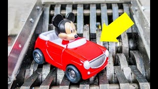 Shredding Mickey Roadster Racers Whats Inside Mickey Mouse Racers Cars Toys Squishy Mecard Slime [upl. by Aitnauq499]