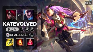 KatEvolved Katarina vs Yasuo Mid  KR Challenger  Patch 1310 Season 13 [upl. by Neiman]