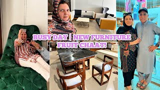 BUSY DAY  NEW FURNITURE FRUIT CHAAT [upl. by Sucrad965]