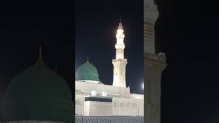 Masjid e Nabawi ﷺ  Beautiful Night view of Mosque  ٱَلْقُبَّة ٱلْخَضْرَاء  Madinah lastprophet [upl. by Hewett]