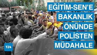 EğitimSene Milli Eğitim Bakanlığı önünde polis engeli [upl. by Alaehcim416]