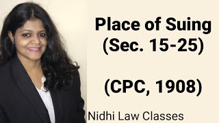 Place of suing Section 1525 CPC1908 by Nidhi Law Classes [upl. by Michey]