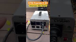 KTM Freeride EXC  110v Charging KTMFreeride FreerideEXC ElectricKTM [upl. by Nivert]